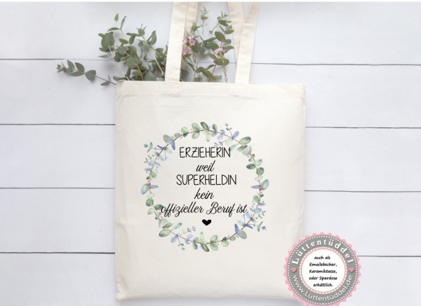 Eucalyptus, Einkaufstasche, Erzieherin, Krankenschwester, Altenpflege Geschenk, Geburtstag, Accessoires, Tasche, Abschied von Lüttentüddel